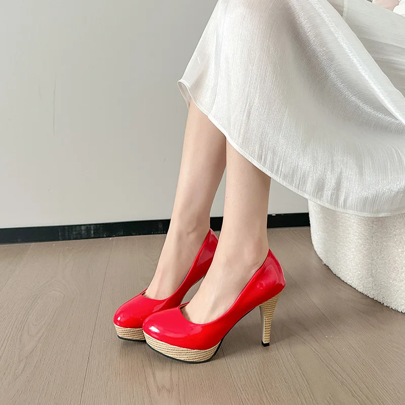 

Женские туфли-лодочки, классические пикантные женские туфли-лодочки на высоком каблуке 10 см с острым носком, черные, красные офисные свадебные туфли ﻿ тренд женщины 2024 года