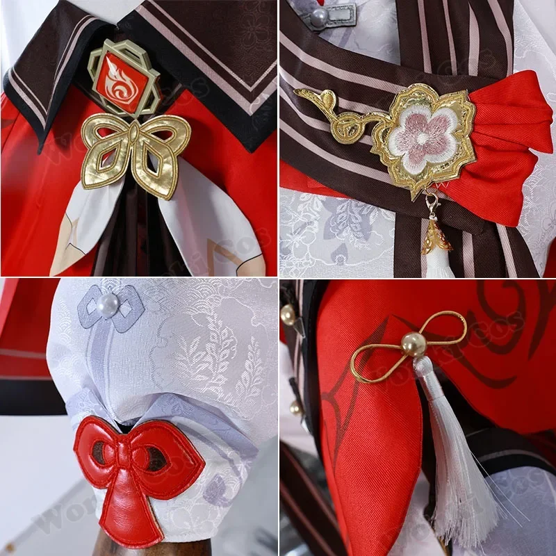 Hutao Lantern Rite Skin Косплей Костюм Парик для игры Impact Hu Tao Cherries Snow-Laden Косплей Парик Женские Карнавальные Наряды #   1 #