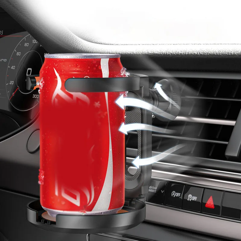 Foldable Car Cup Holder For Air Vent Universal Drink Rack Stand For Water Bottles & Ashtray Anti-Shake Stable Auto Organizer