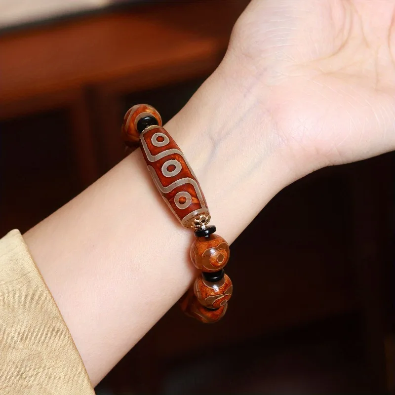 

Bohemian Natural Agate Bead Bracelet, Unisex Bracelet.