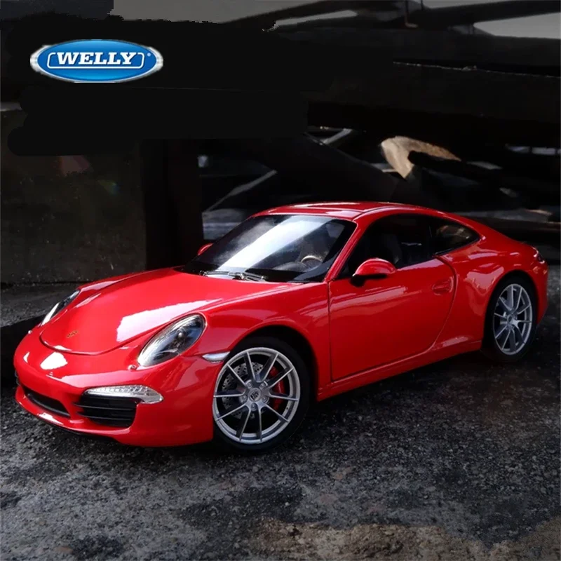 

Модель спортивного автомобиля WELLY 1:24 Porsche 911 Carrera S 991 Coupe, литые металлические игрушки, гоночная модель автомобиля, имитация игрушек в подарок