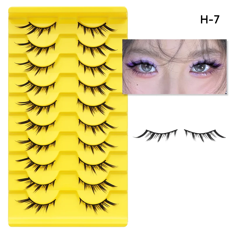 DINGSEN 10 Paar Anime-Wimpern Großhandel Manga-Wimpern Natürliche Lange Wiederverwendbare Künstliche Wimpern Make-up Cosplay Katzenaugen-Wimpern – Detail 14