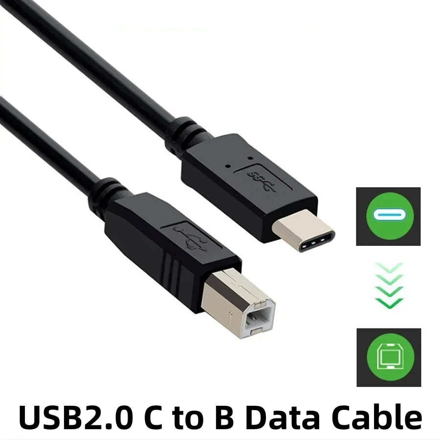 

Type-C To Type B USB 2.0 Data Cable Compatible with USB-C Laptop HP Canon Brother Epson Dell Samsung Printers Scanners and MIDI