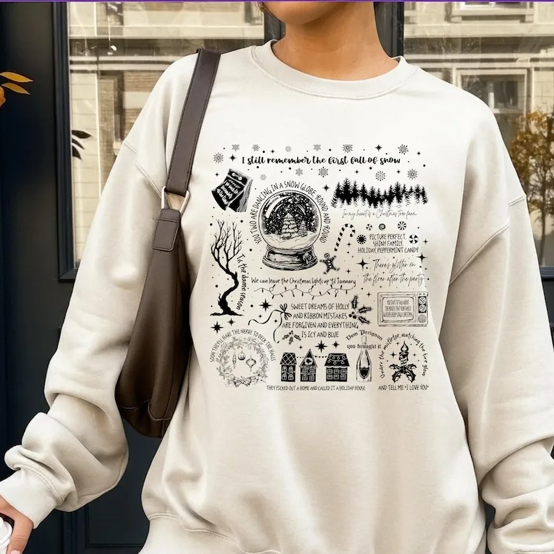Sudadera con diseño de estrella Pop, versión lírica navideña, fan de música country, cuello redondo, TisTheDamnSeason, vacaciones, Besties, ropa Y2k a juego