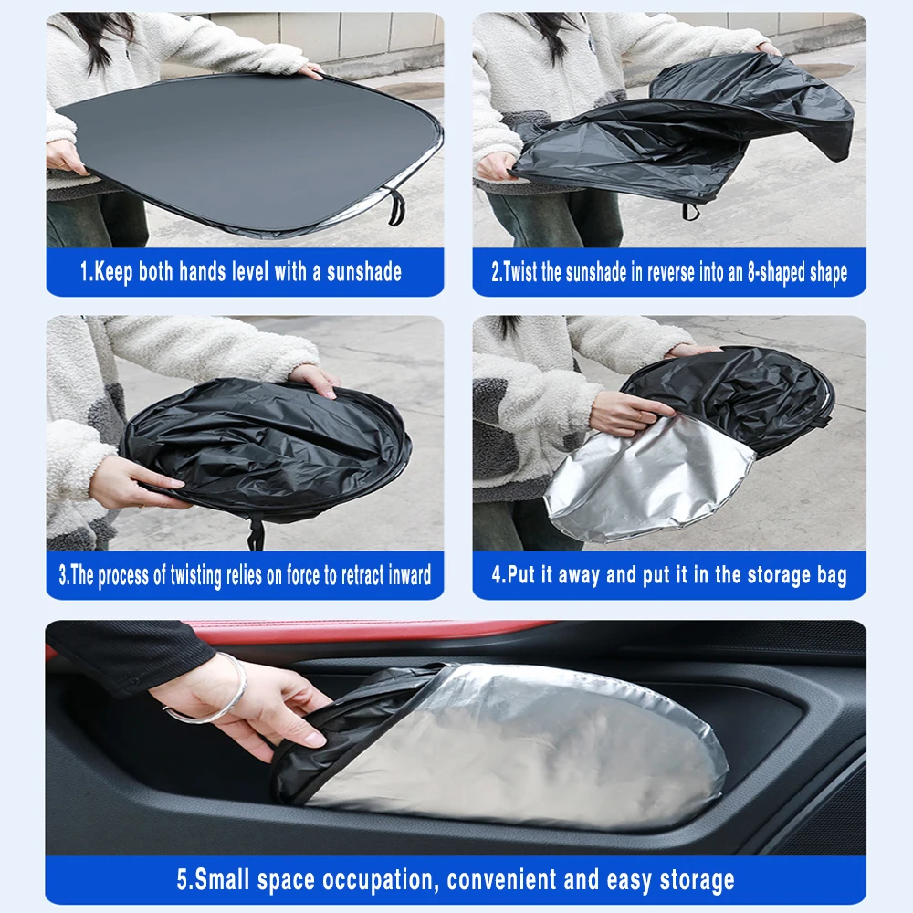 Car Sun Visor Front Windshield Sunshade Heat Insulation Summer Cooling Auto Accessories Foldable For Honda Fit GK3 GK4 2014~2020 view 6