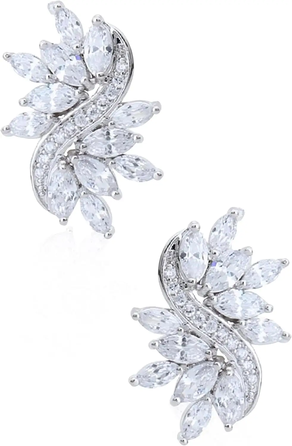 

18kt Gold Plated Wedding Hoop Earrings with Zircon Crystals