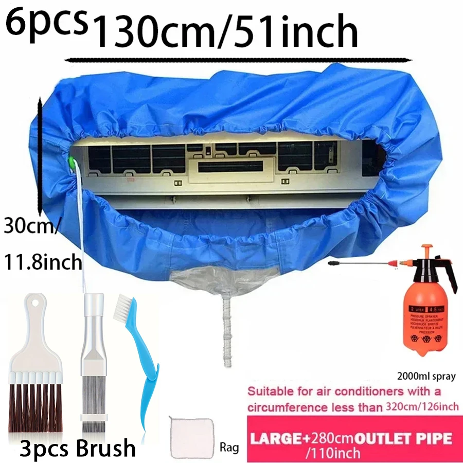 Suitable for 24000-36000 Btu Large Air Conditioning Water Cover Set Cleaner with Water Pipe Conditioner Waterproof Cleaning Kit