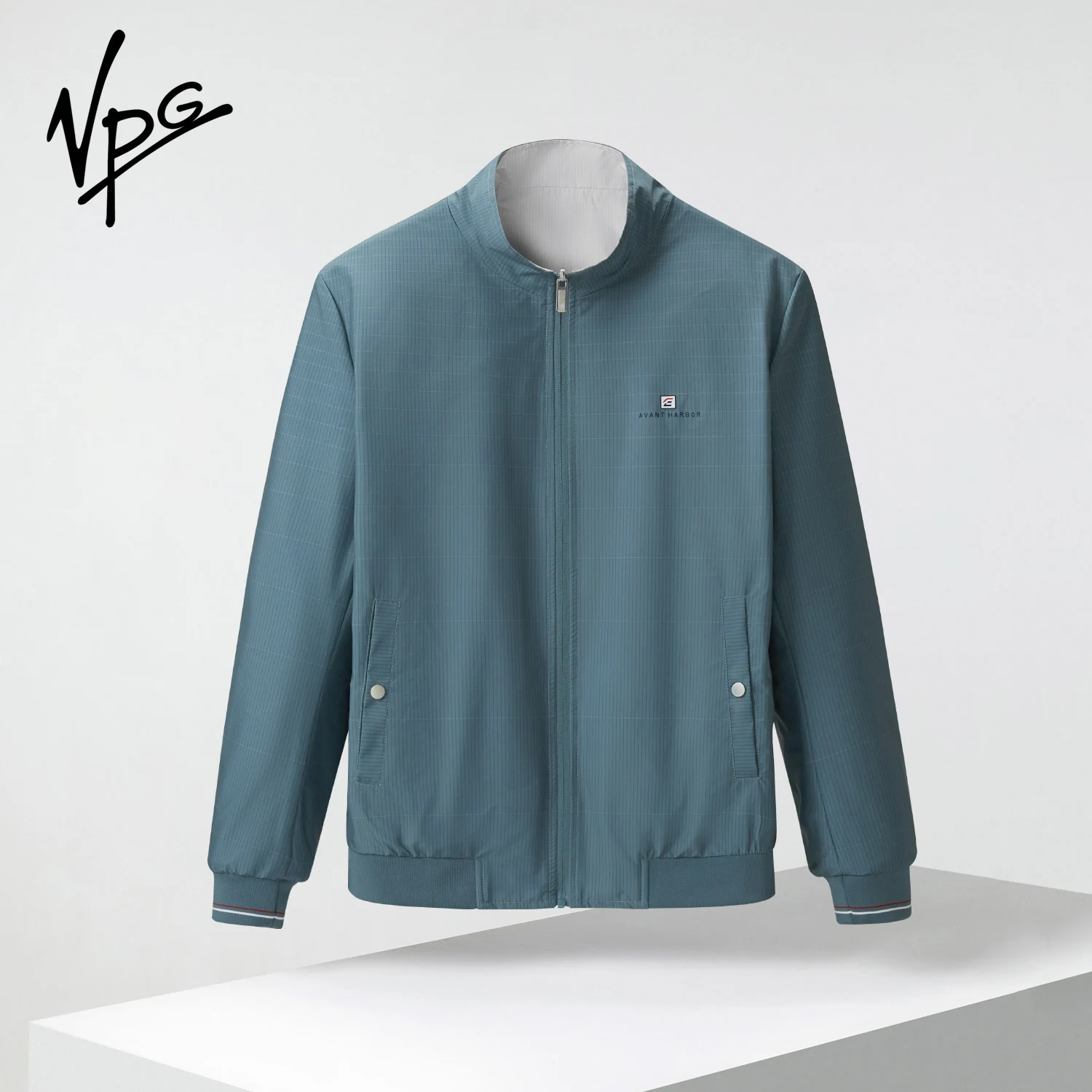

VPG Reversible Jacket Men Simple Versatile Coat Spring Summer Daily Travel Coat Lightweight Anti-wrinkle