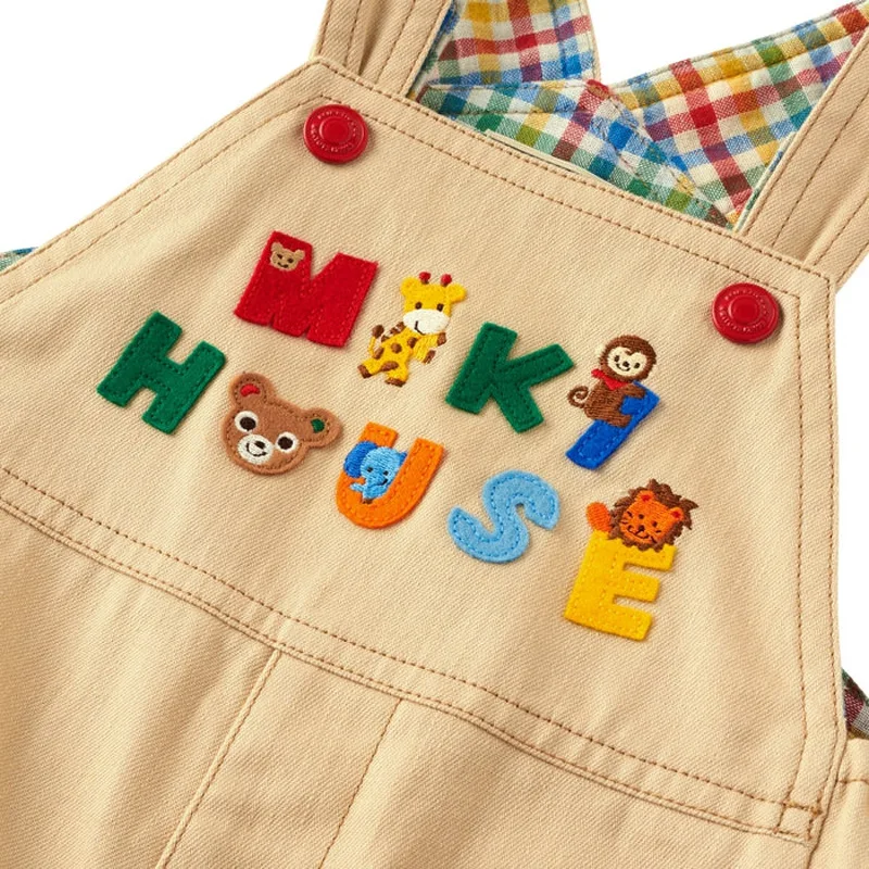 Children\'s Casual Overalls Cartoon Bear Letters Embroidered Jeans Pants Suspenders Trousers Japan Kids Clothes Boys Pantalones