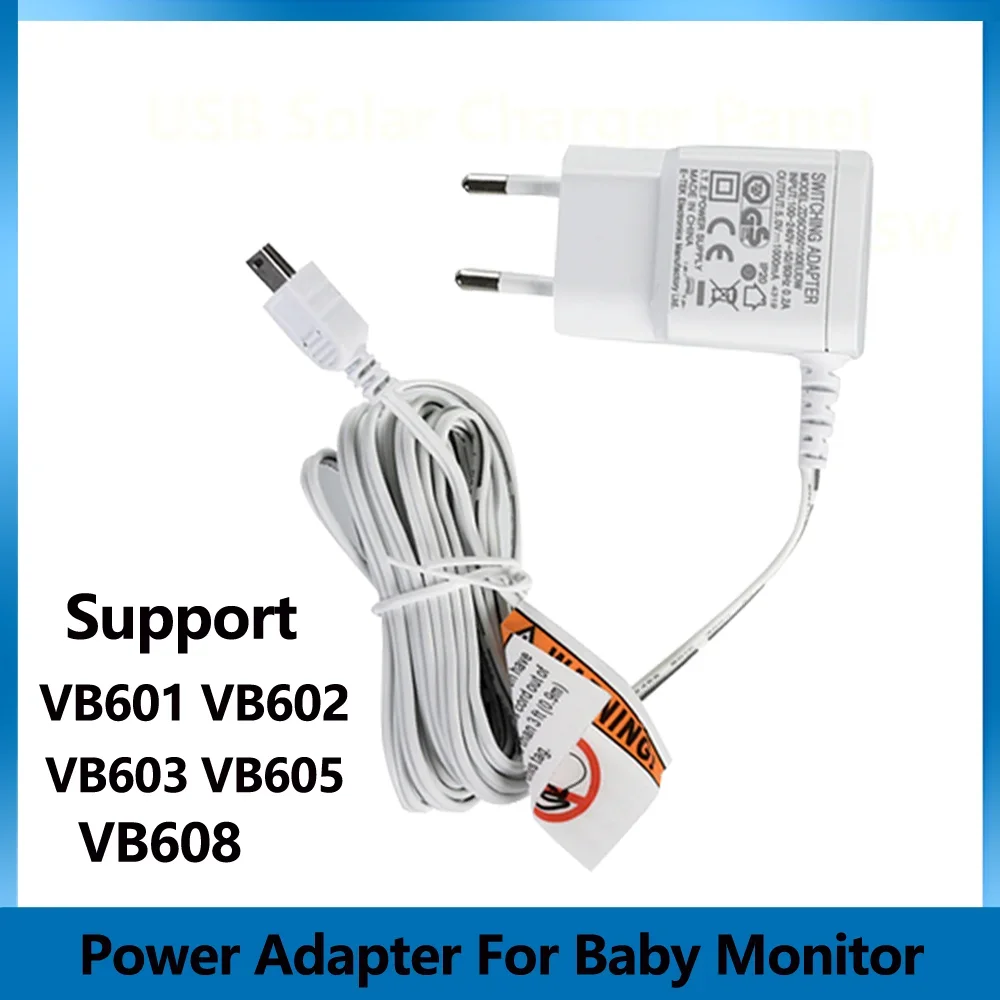 110-240V Original EU Power Adapter Charger Mini USB Connector For Baby Monitor VB601 VB603 VB605 Baby Nanny Camera DC 5V 1000mA