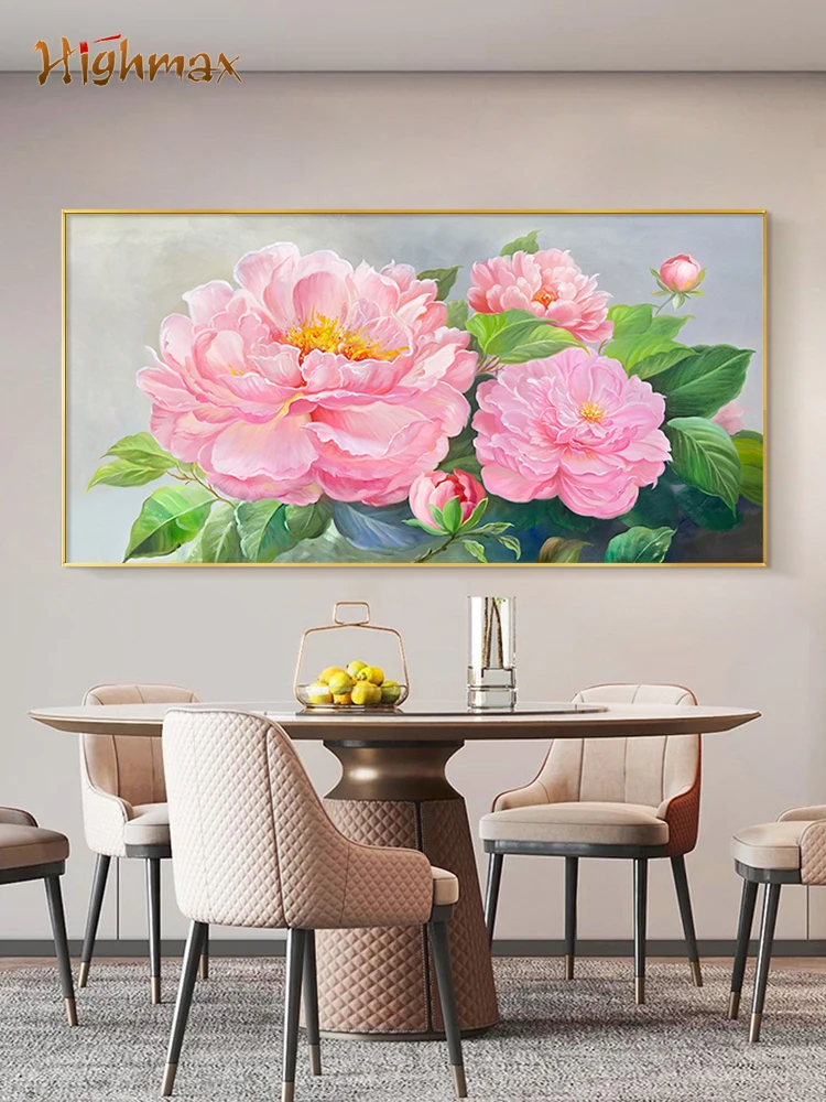 highmax Rose Flowers Canvas Wall Art Posters Colorful Pink Flowers Printing Painting for Office Living Room Home Decor