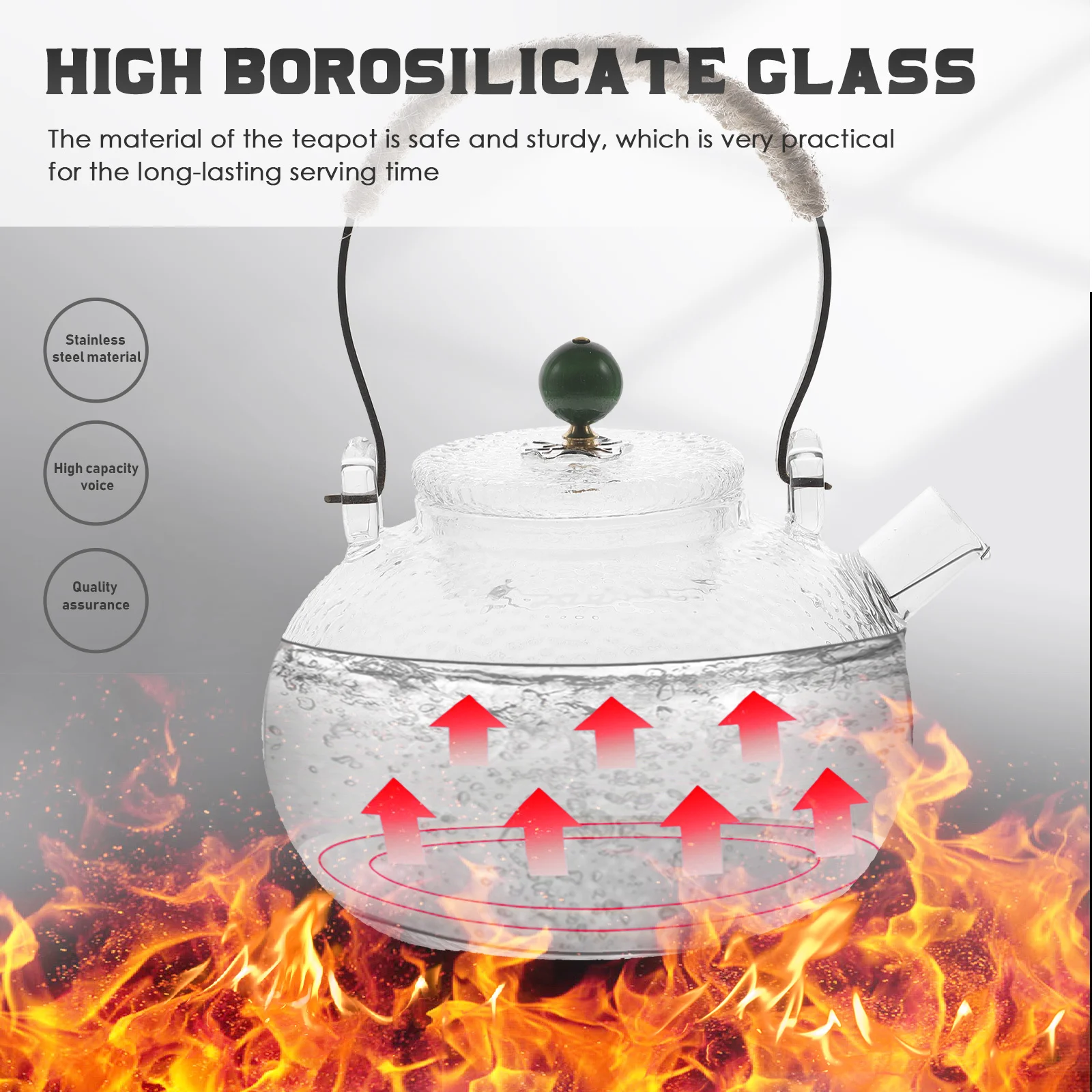 

Safe Sturdy Glass Tea Pot Portable Pot Suitable for Various Teas Home Office Tearoom Gift Teapot Chinese Style Teapot