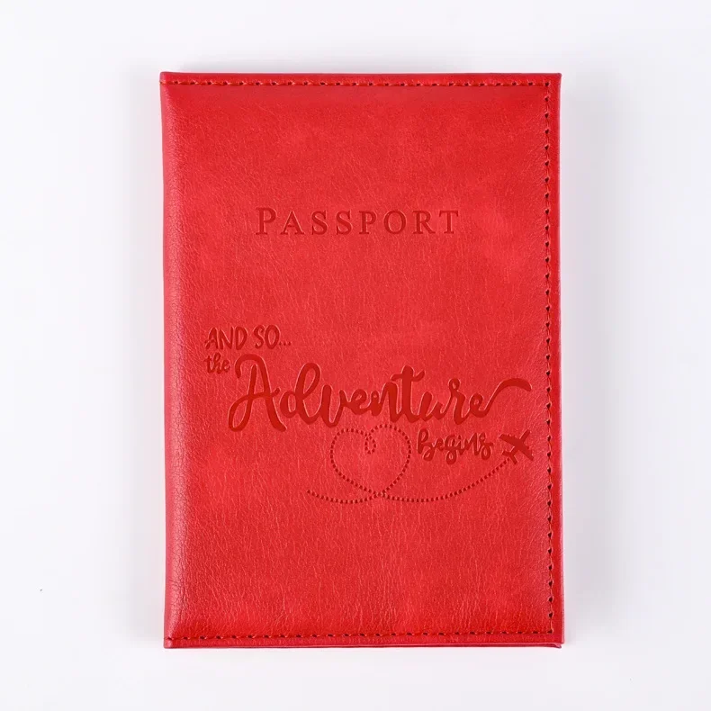 Color Change PU Passport Covers Letter Printed Passport Holder Flight Ticket Clip Men Women Passport Wallet Travel Accessories