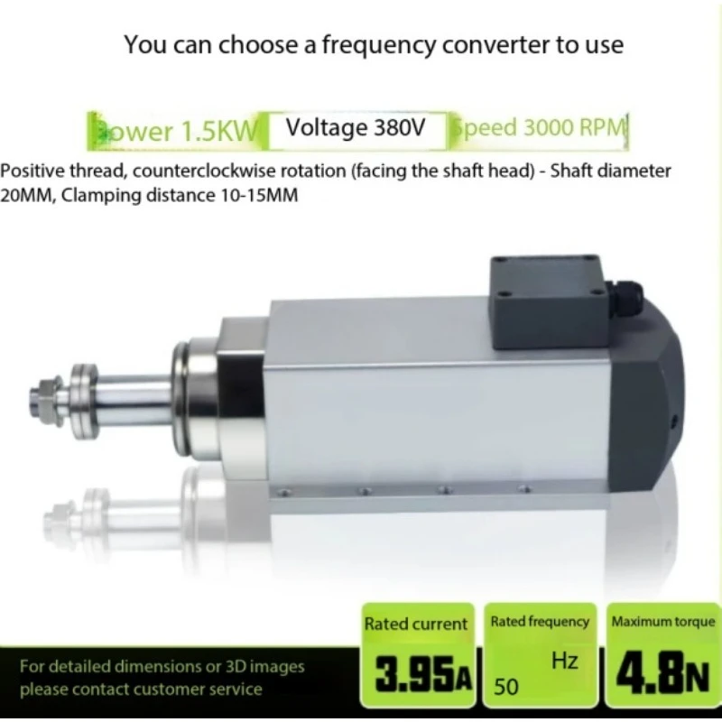 50Hz Air Cooled Spindle Motor 20mm Shaft, Waterproof Precision Grinding Polishing Motor Direct Start
