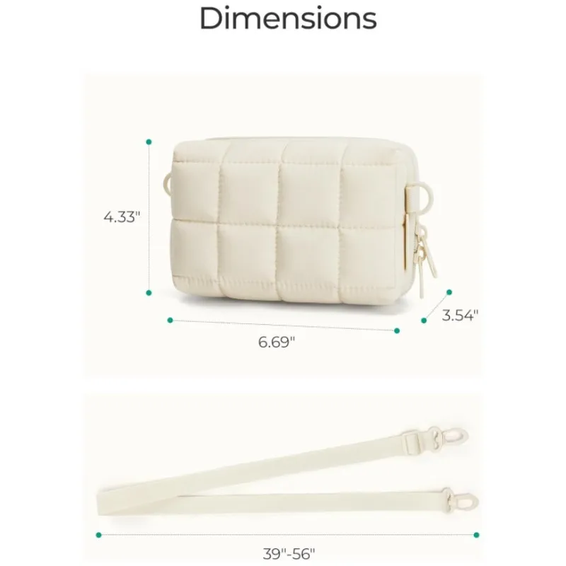 Waterproof drop camera bag, thickened diamond grid crossbody bag, camera fluffy protective cover