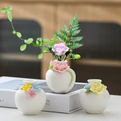 1pcs Handmade Creative Flower Vase Tea table decoration Flower vessels Small ornament Living room ceramic vase