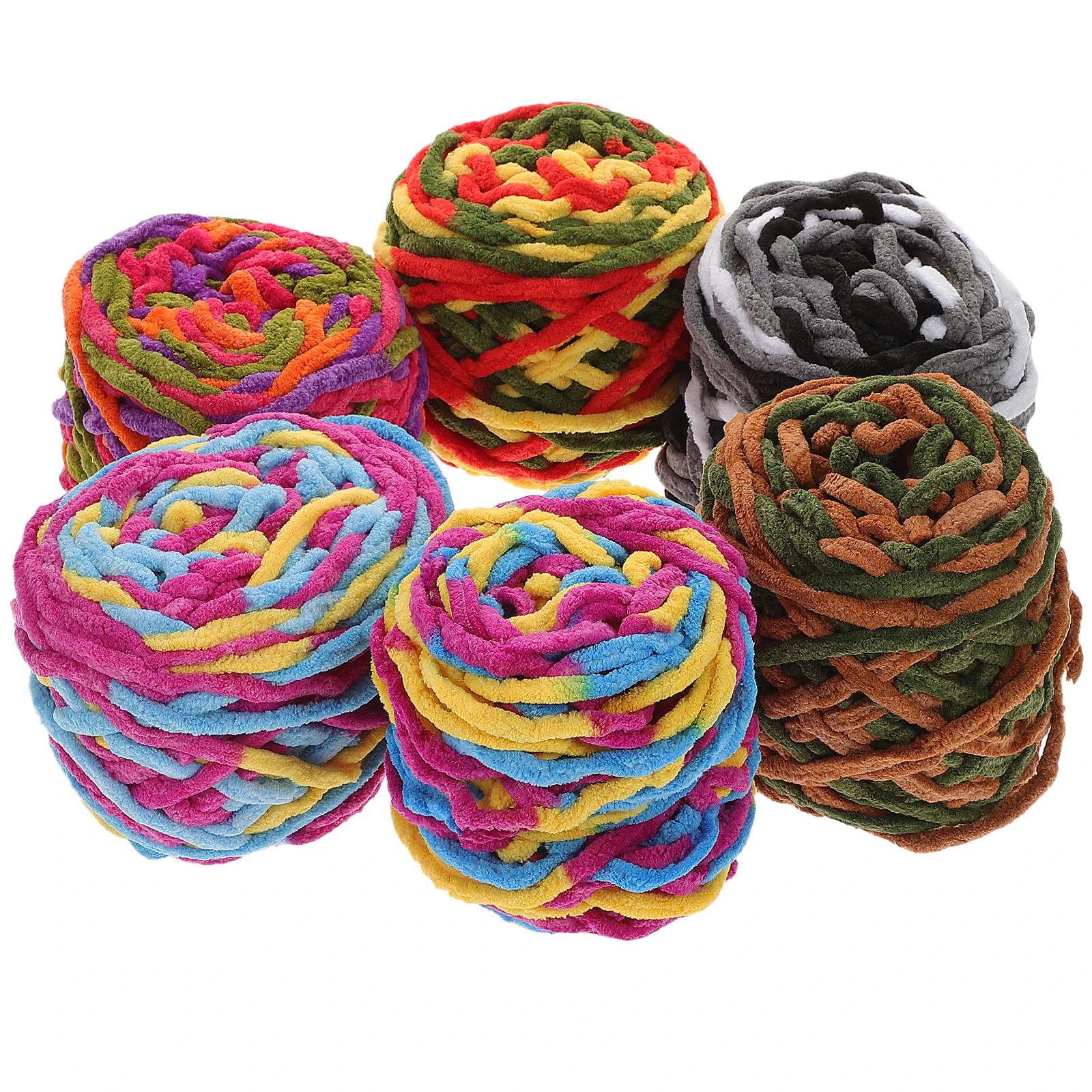 

6pcs 6 Rolls Acrylic Yarn Knitting Chunky Wool Scarf Hat Thread Multi Color DIY Crochet Yarn Premium Material Baby