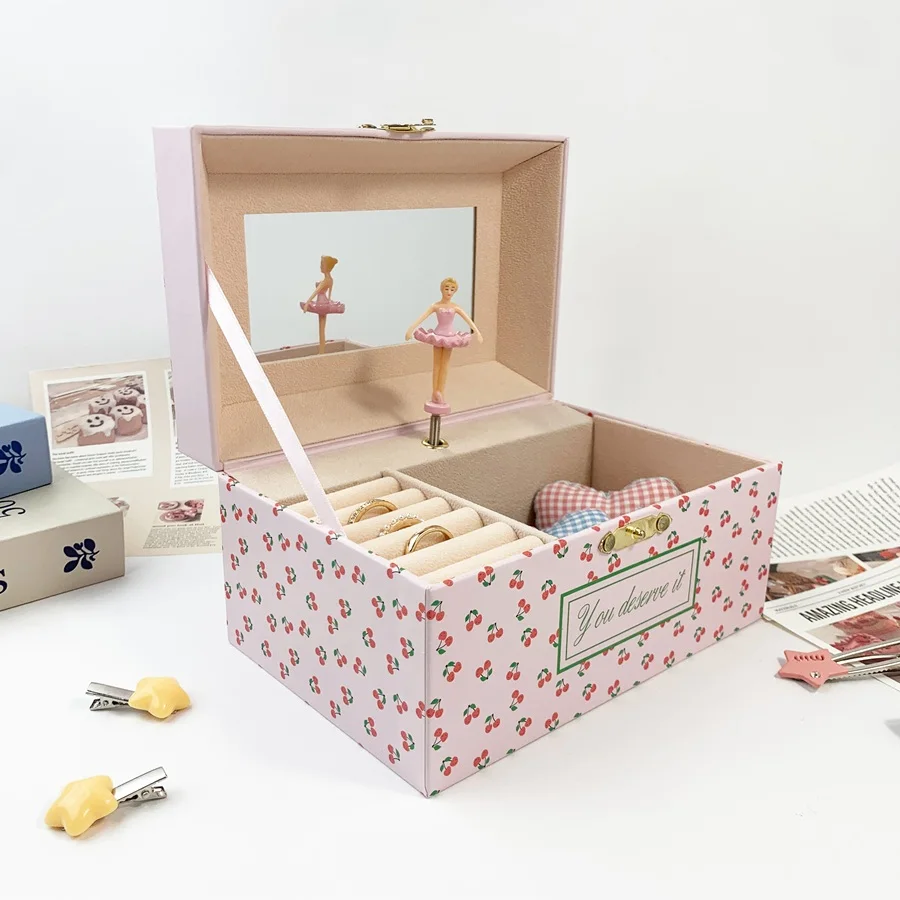 

High-end Jewelry Box Musical Jewelry Organizer Box Wedding Party Gift Flower Box Romantic Mother's Day Gift Packaging Box S080