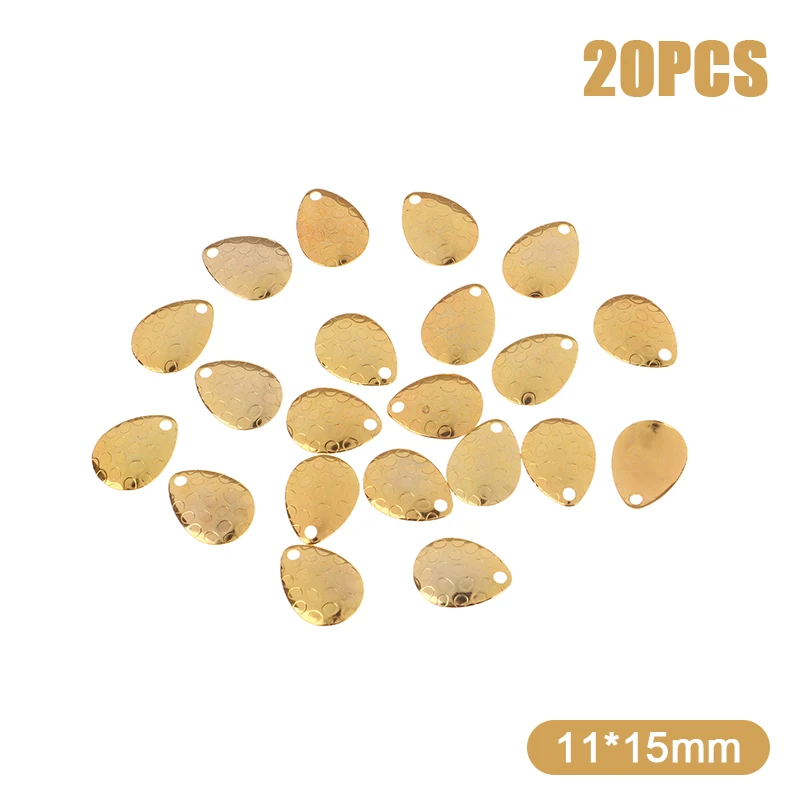 20Pcs Metall Angeln Spinner Klingen Waterdrops Form Löffel Plaice Für Locken Harten Köder Künstliche Köder Tackle Zubehör