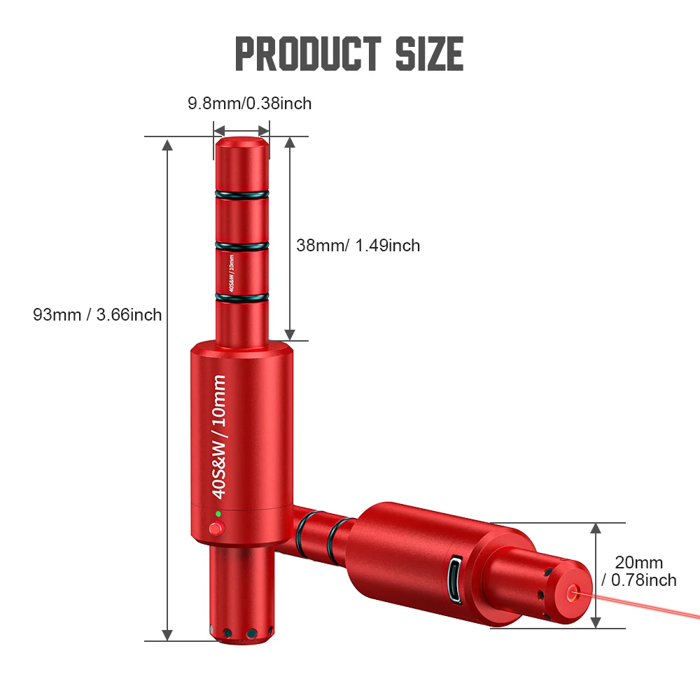 

40SW 10MM многофункциональный магнитный тренажер красного зеленого света, двойного назначения для тренировок и калибровки