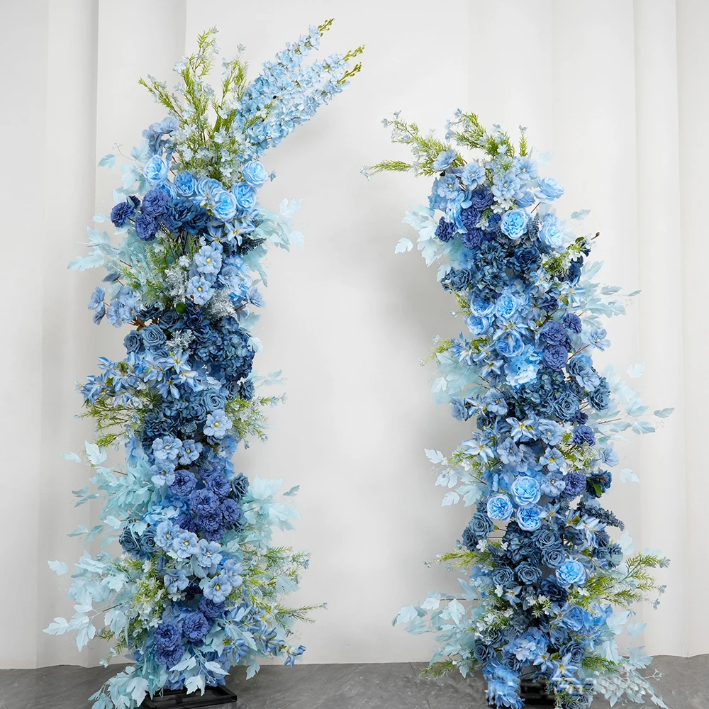 

Uflower Blue Artificial Flower Rose Wedding Backdrop Decor Horn Arch Flower Arrangement Flower Ball Flower Row Table Centerpiece