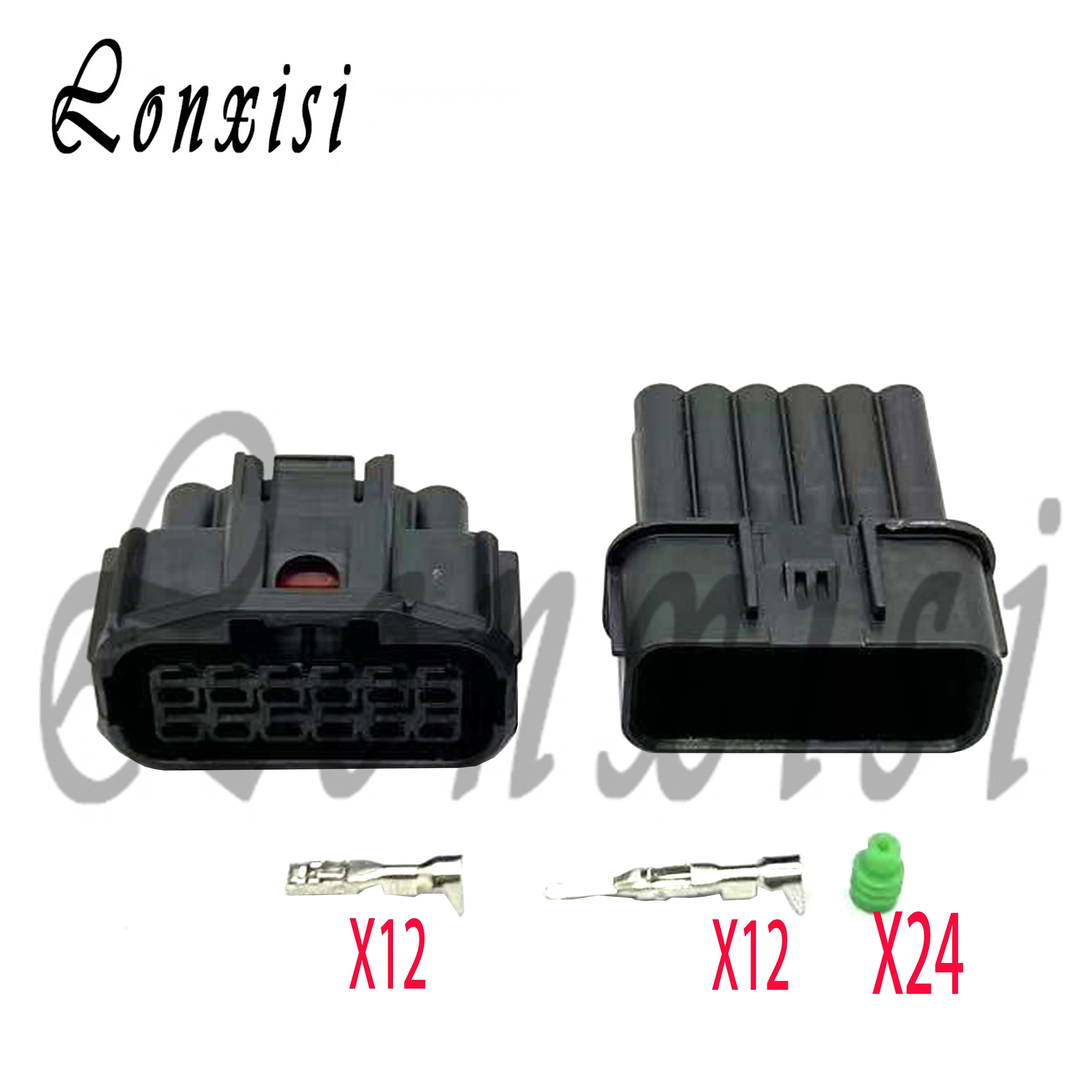 12 Pin 6181-6784 6189-7410 Car Waterproof Auto Balck Male Female Connector LED Fog Light Wire Socket For Honda