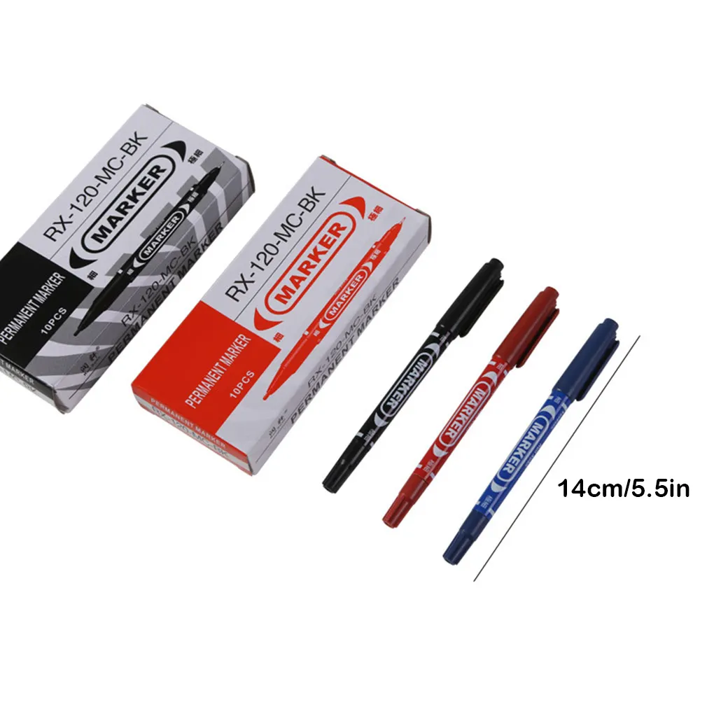 Marker Pen Plastic Rub Resistant Tough Permanent Markers Marking Pens Office Drawing Metal Glass Papers Cardboard