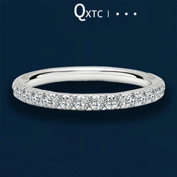 Bague de mariage en argent regardé 925 Moissanite pour femme, bague à queue unique, bande de diamants assortis, test réussi