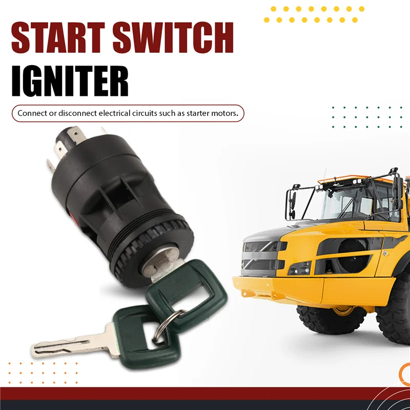 WF-15082295 Ignition Switch With 2 Keys For Volvo Truck Loader-Laser A20C A30C A25D A35D Ignition Switch Lock Cylinder
