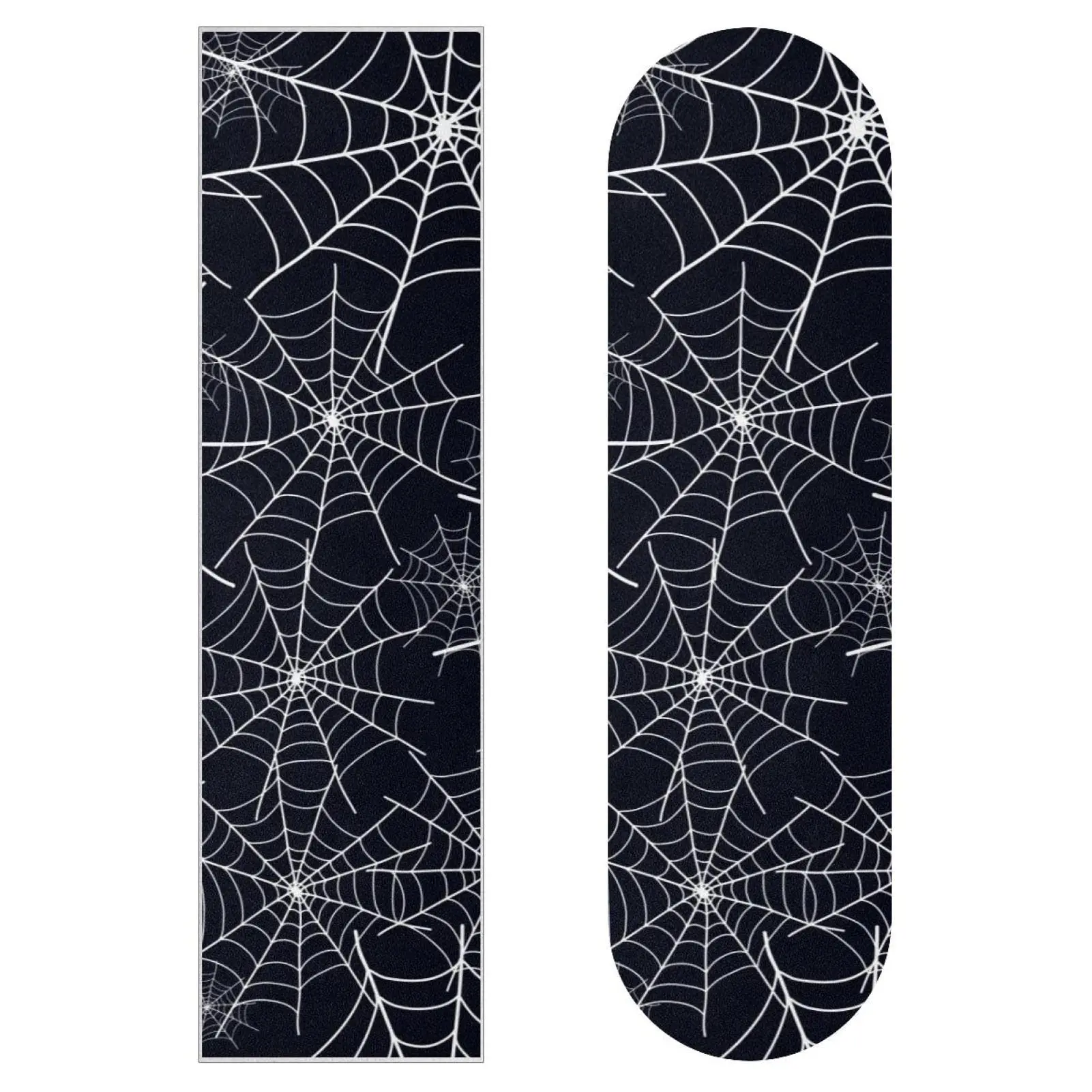 Cinta de agarre para monopatín con estampado de telaraña, diseño de hoja, papel de lija para cubierta, cinta antideslizante para Longboard, cinta de