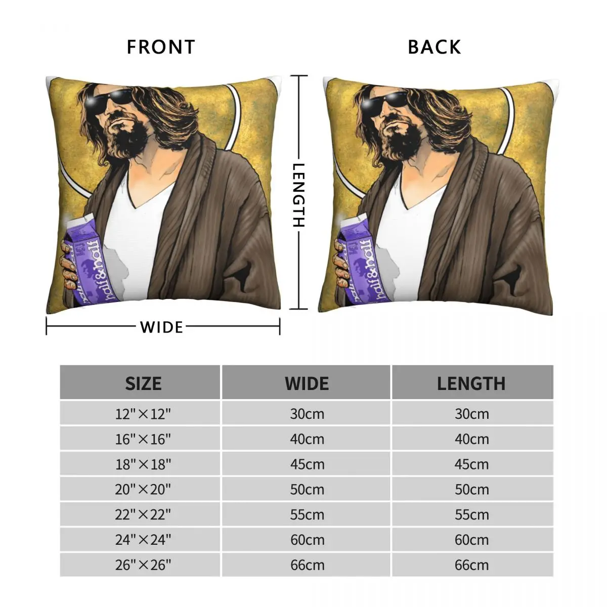 The Dude Big Lebowski Poster Pillowcase Polyester Linen Velvet Pattern Zip Decor Throw Pillow Case Sofa Cushion Cover