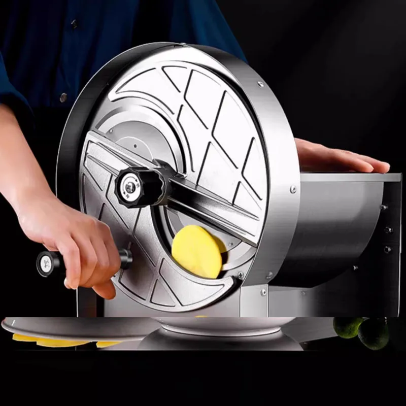 Household Stainless Slicer Commercial Ultrathin Chip Machine Fruit Cutting Machine Lemon Slicer Kitchen Sausage Cabbage Slicer