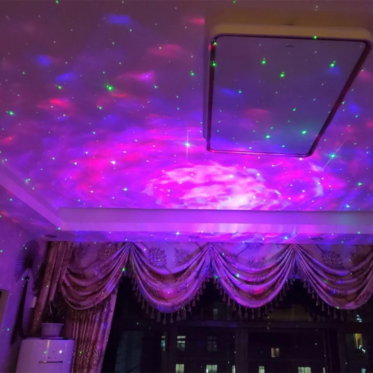 Starry Sky Projection Light Car Laser Music Water Pattern Light LED Nebula Stage Night Lights for Party Decoration Birthday Gift