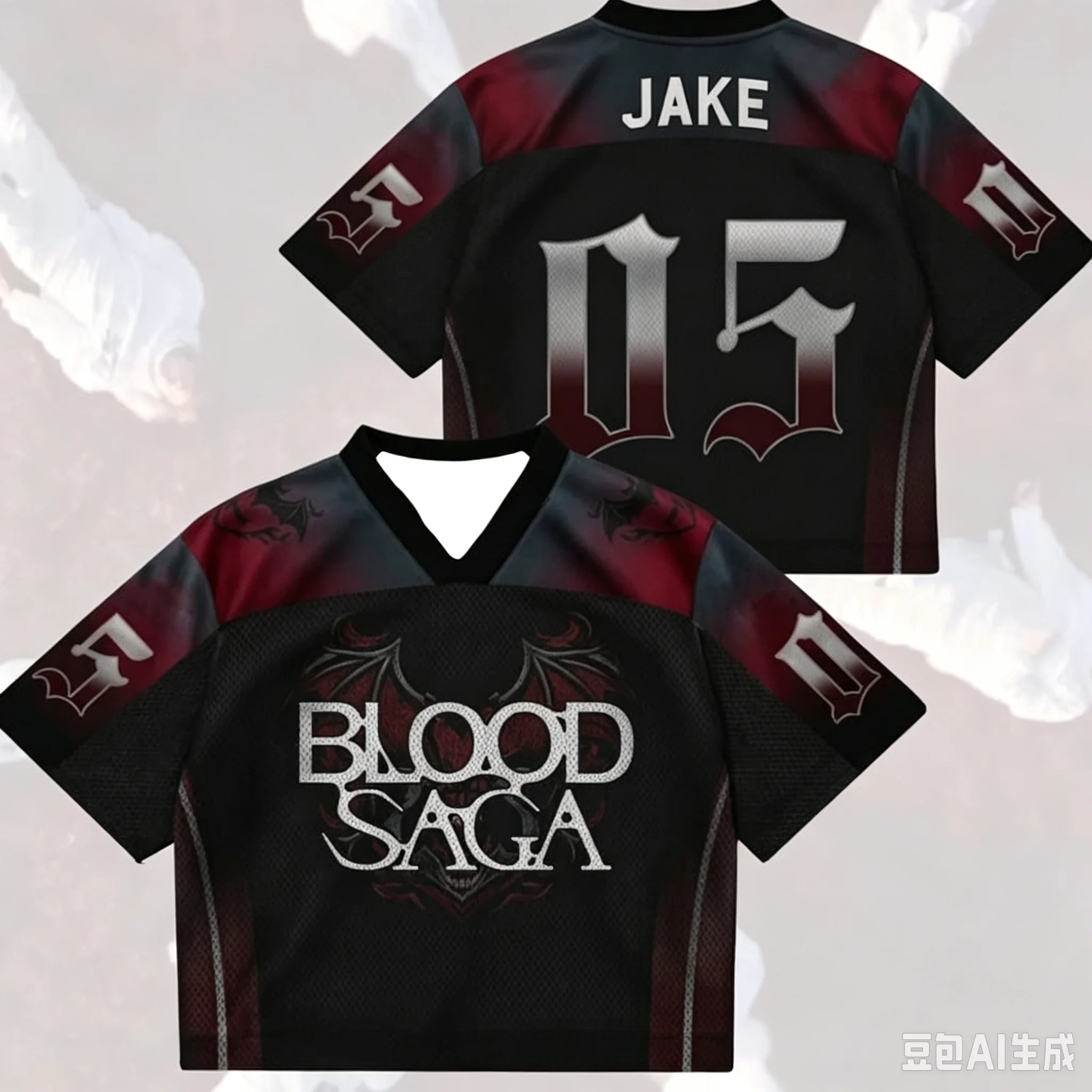 Blood Saga Football Jersey Kpop #01 Fan Short Sleeve Top Gothic Graphic Sports Family Kids Tees for Concert Fan Outfit