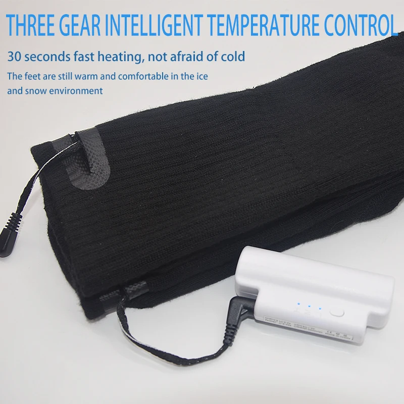 Spot electric socks long tube pure cotton outdoor warm USB charging heating can be washed by hand