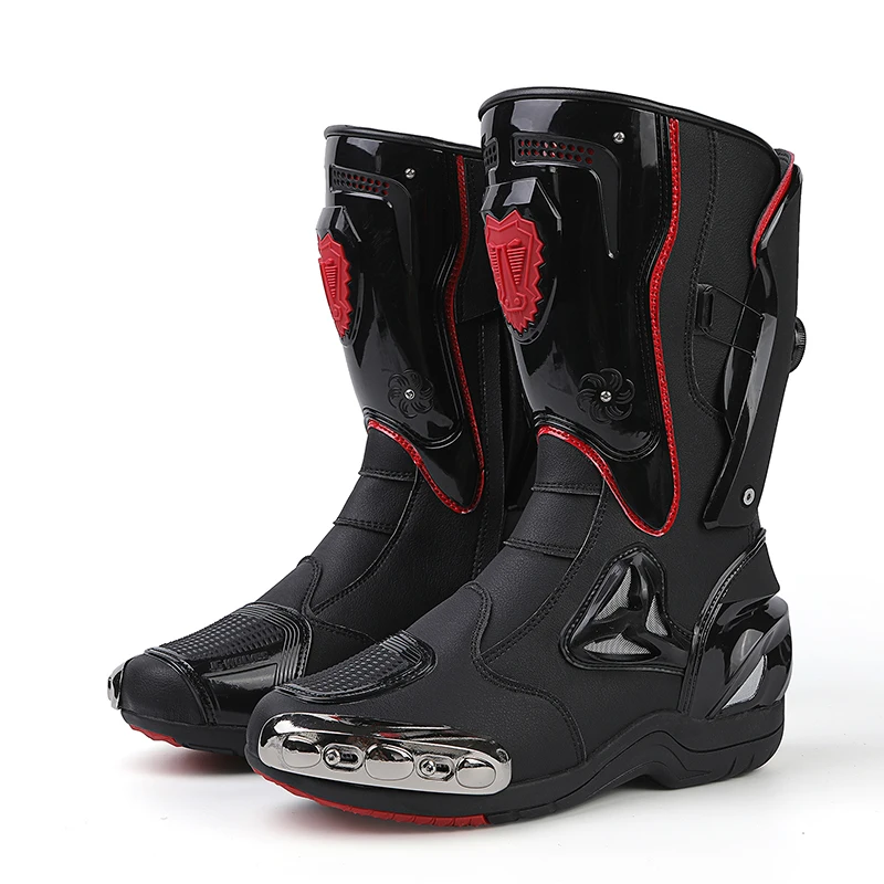 

Professional Motorcycle Boots Men Riding Mid-Calf Ankle Waterproof Protective Shoes Moto Motorbike Equipment Racing Long Boot
