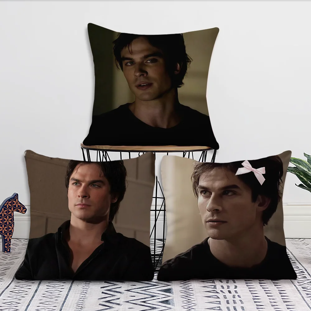 Damon Salvatore The Vampire Diaries Cushion Cover for Pillow Printing Sofa Decoration Home Car Room Shop Office NordicSimplicity