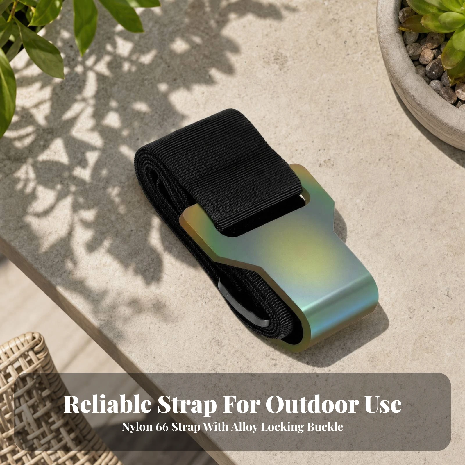Outdoor Bin Reusable Trash Can Lid Lock Strap for Homeowners, Yards, Parks