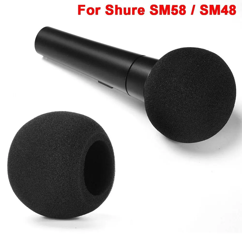 Replacement Mic Windscreen Cover Flocked Sponge Foam Windproof Microphone Cover Microphone Pop Filter for Shure SM58 / SM48 - view 2