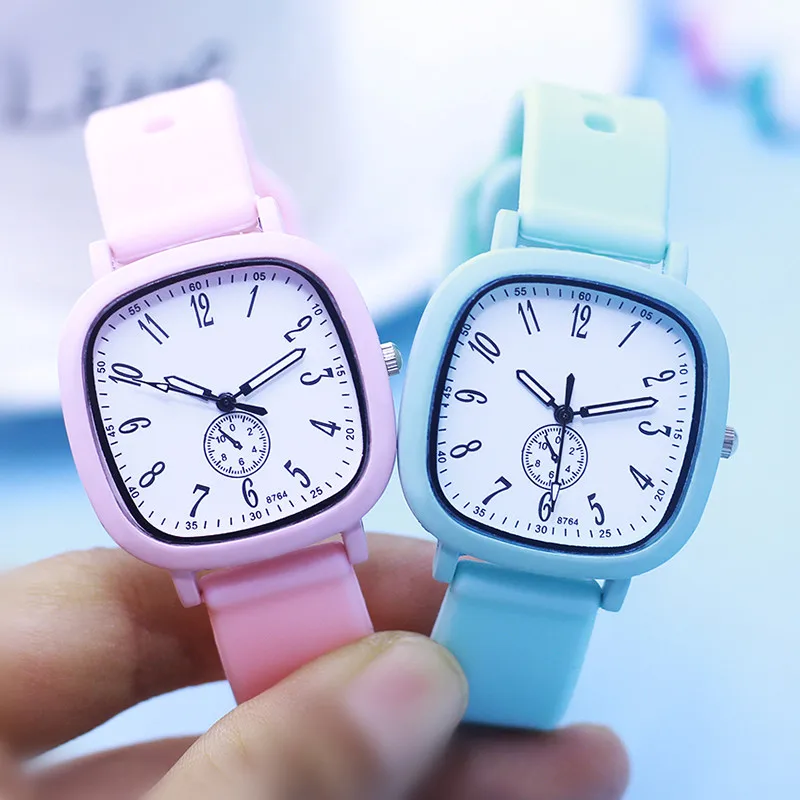 2024 children boys girls soft silicone quartz watches 6-18years young man woman students simple sports study time gifts watches