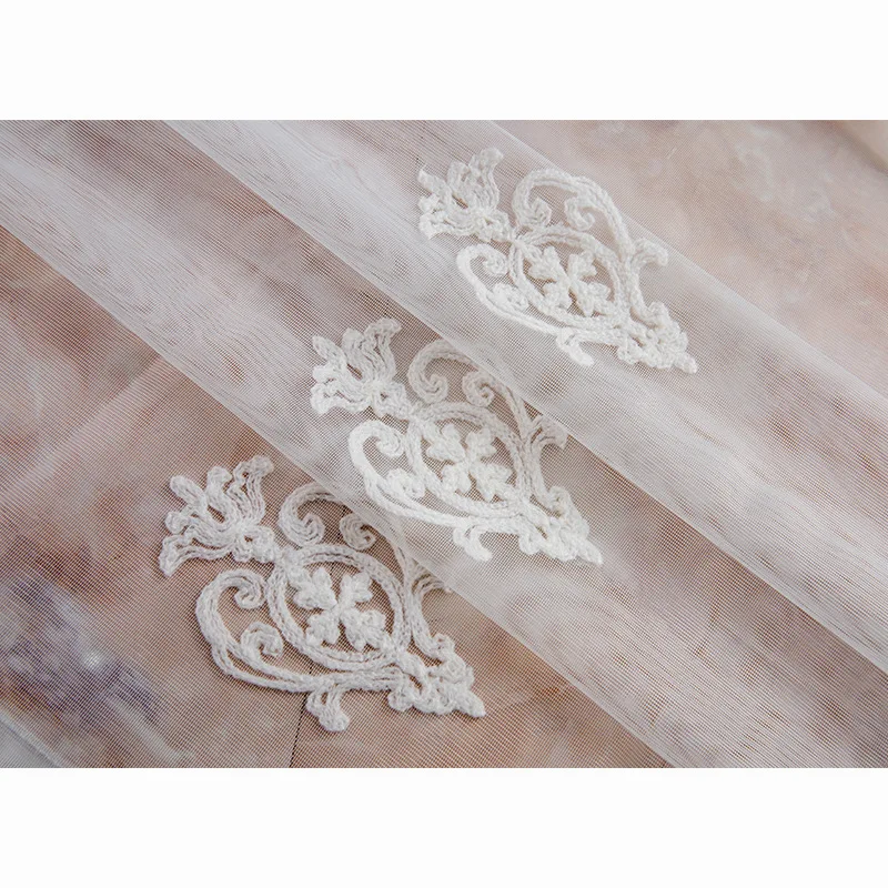 

1PC Nordic Window Screen Finished Product Living Room Bedroom Bay Window White European Embroidered Curtain Screen