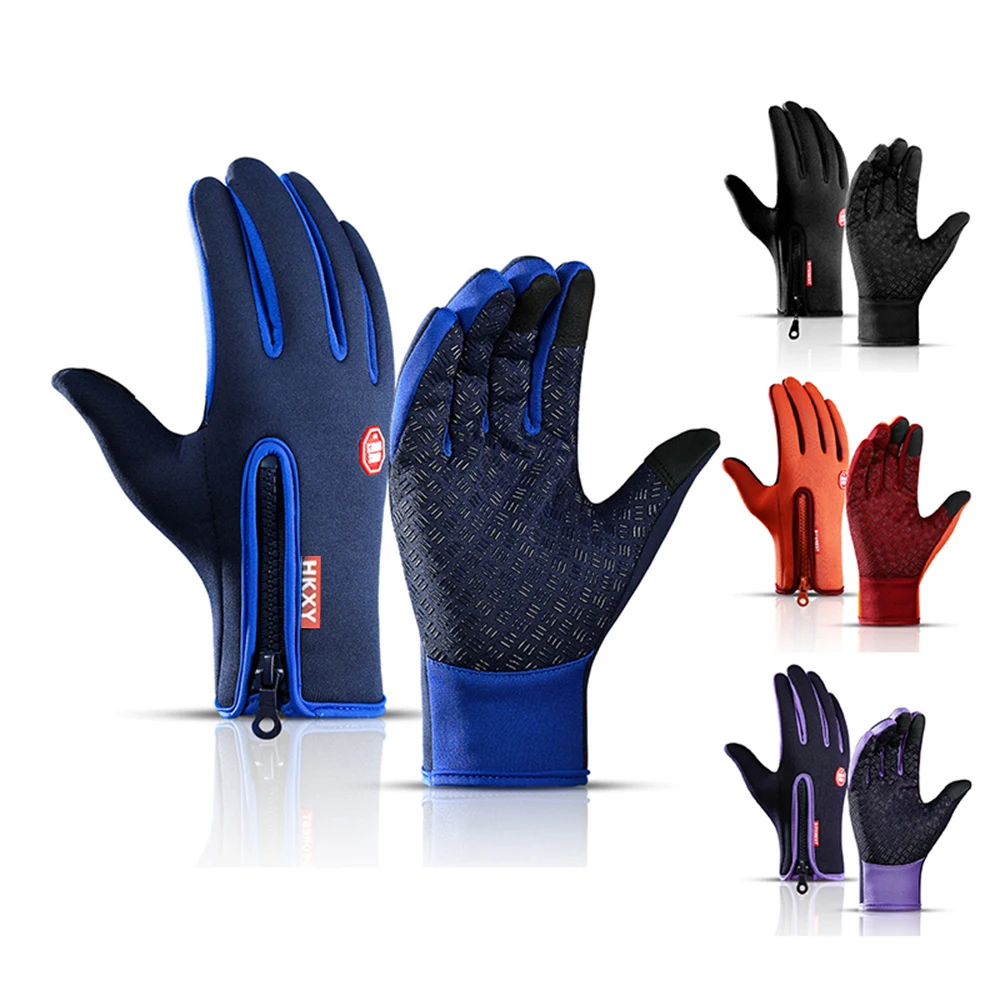 Touchscreen Winter Warm Cycling Gloves Full-finger Touchscreen Anti-slip Waterproof Outdoor Camping Sports Full-finger Design