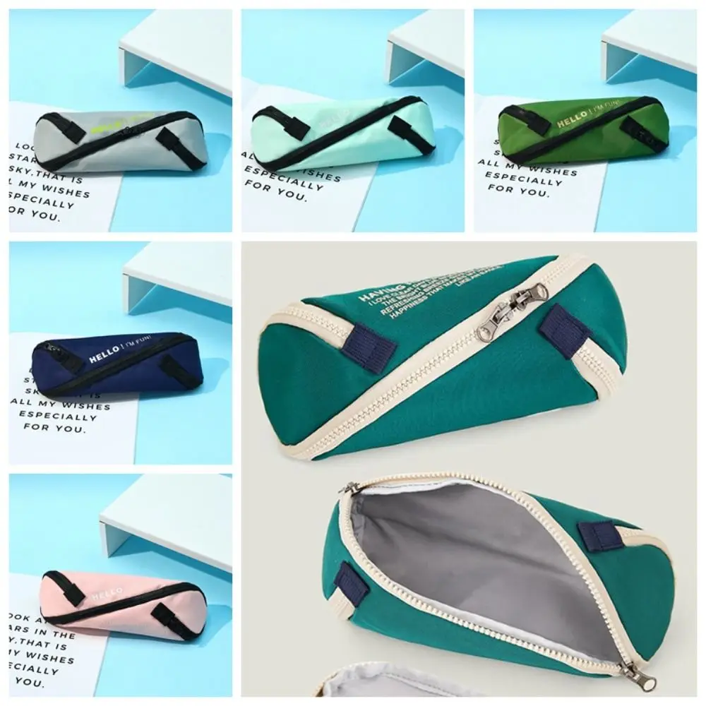 Einfaches Polyester-Federmäppchen mit S-Reißverschluss-Design, tragbare Stifttasche, großes Fassungsvermögen, Federmäppchen für Bürobedarf