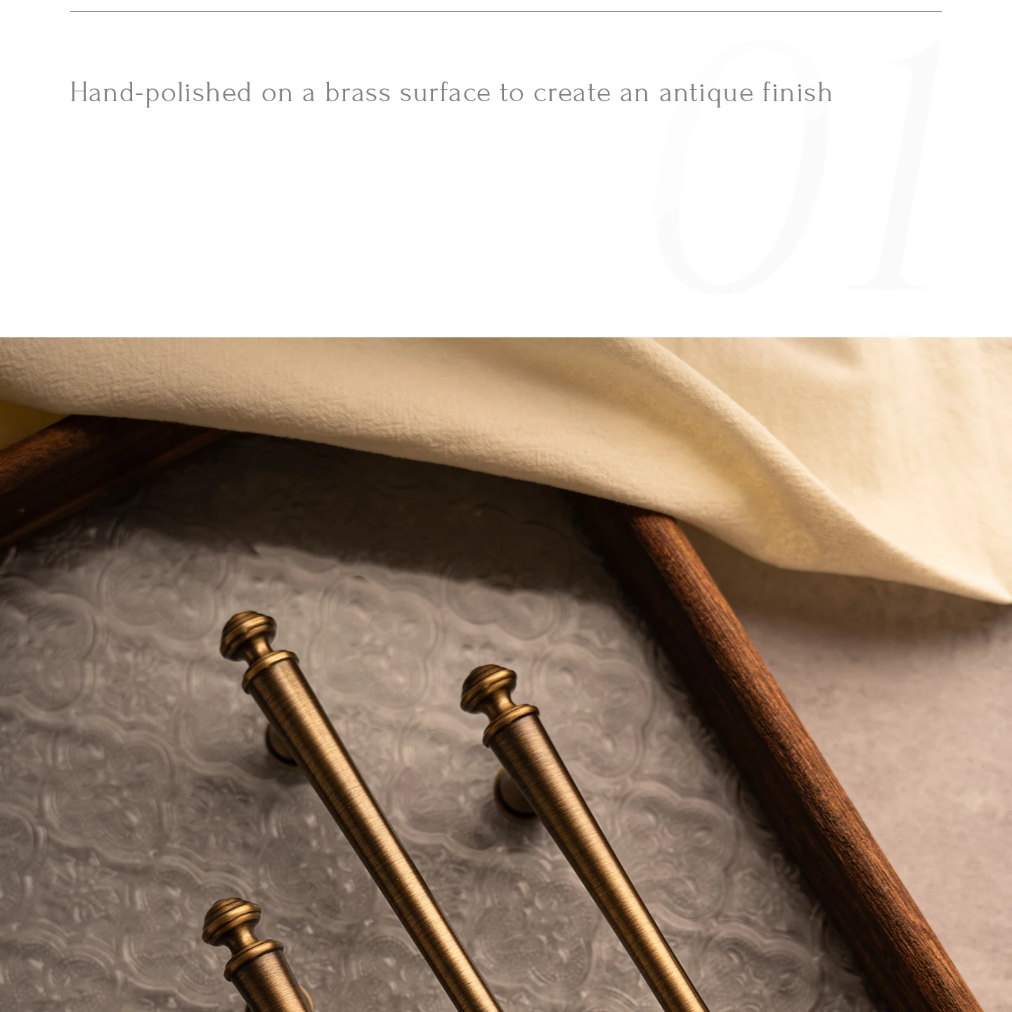 Antique brushed brass cabinet pull 2