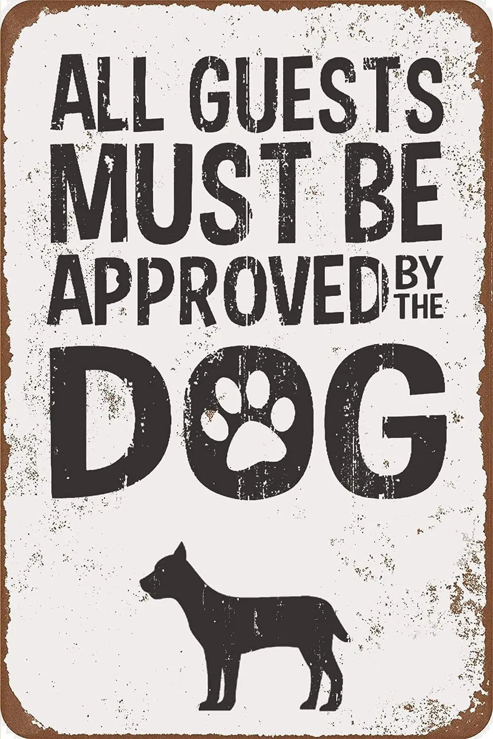 Eveokoki Metal Sign es - Retro Dog Funny Sayings Vintage Look Tin Front Door Decor L-12