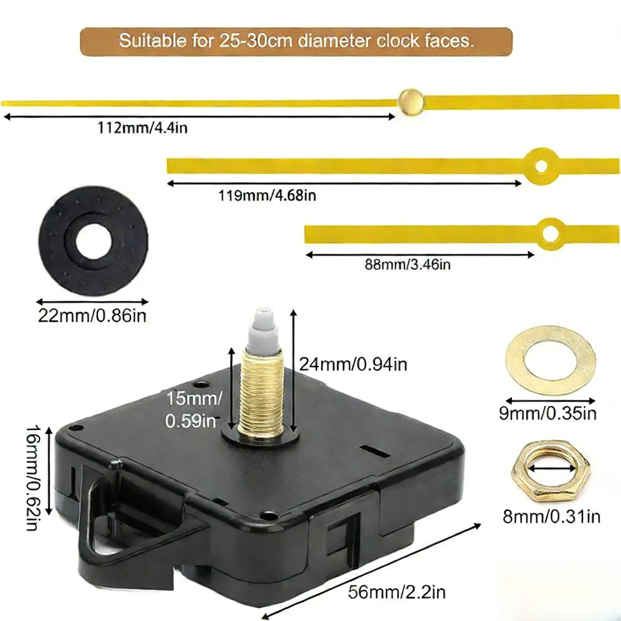 Silent Mechanism Quartz Movement Silent Operation Noiseless Experience DIY Customization Unique Home Decor Clock Set