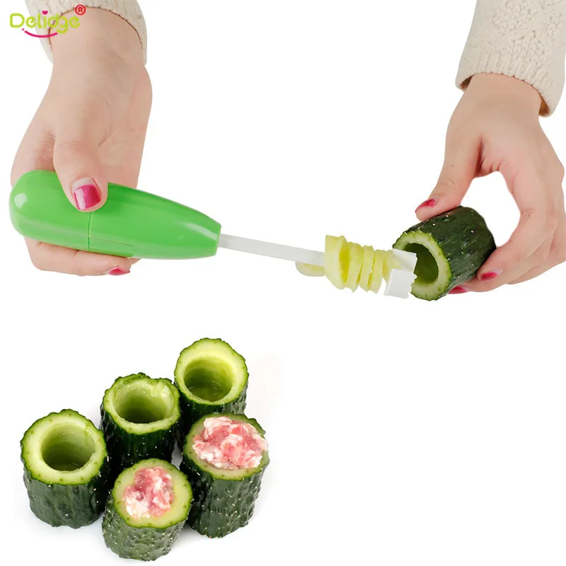 4 Buah/Set Peralatan Dapur Aksesori Bor Vege Menggali Corer Alat Memasak Sayuran Spiral Pemotong Spiralizer Kreatif Item Dapur