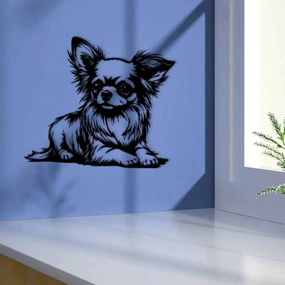 Vintage Metal Dog Wall Art Sculpture Realistic Hairy Iron Decor Home Gift Rustproof Hanging Unique Pet Lover Ornament Sign