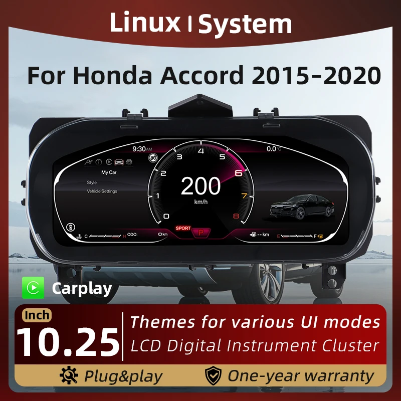 Digital Instrument Cluster For Honda Accord Tenth Generation 2018–2021 Speedometer,Dashboard,Gauge,Cockpit Virtual Instrument