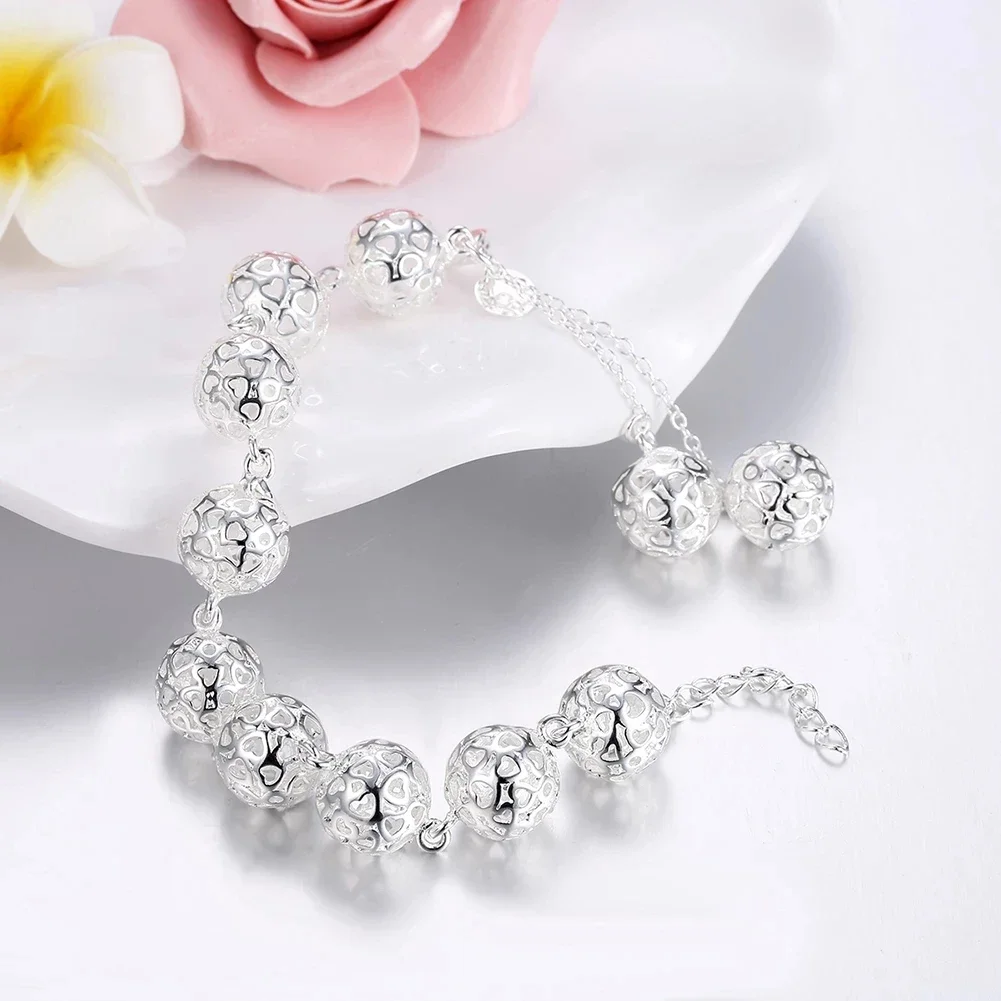 Special offer 925 Sterling Silver fine Wild hollow ball chain Bracelets for women men Wedding party new Gifts Fashion Jewelry